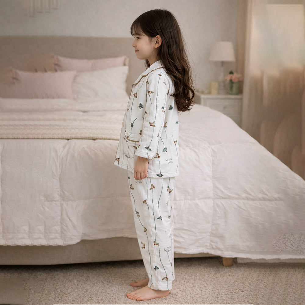 Doggy & Xmas Tree,Soft Fleece Winter Nightsuit for Kids - Little Surprise Box