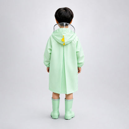 3D Dino Face & Tail Knee Length Raincoat for Kids