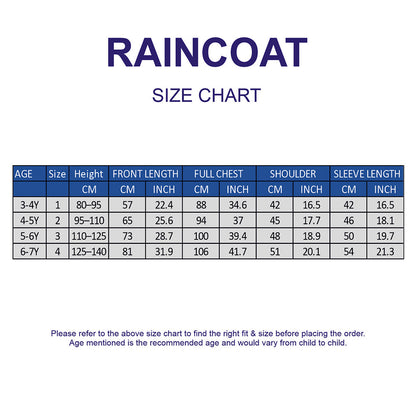3D Dino Face & Tail Knee Length Raincoat for Kids