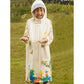 Cream Animal Print Knee Length Raincoat for Kids & Teens - Little Surprise Box