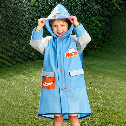 Fox Pocket Knee-Length Raincoat for Kids
