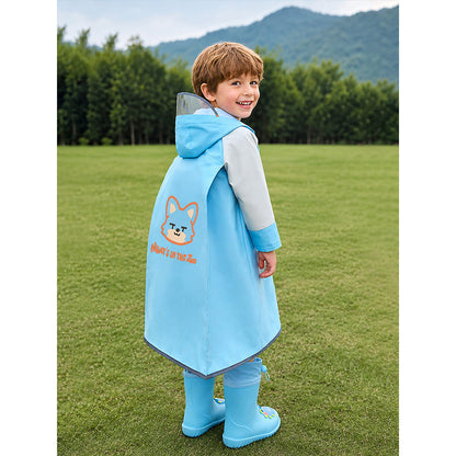 Fox Pocket Knee-Length Raincoat for Kids
