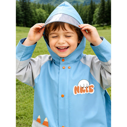 Fox Pocket Knee-Length Raincoat for Kids