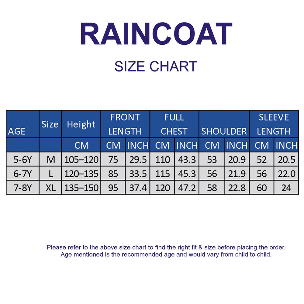 Green Pocket Patch long Length Raincoat for Kids & Teens