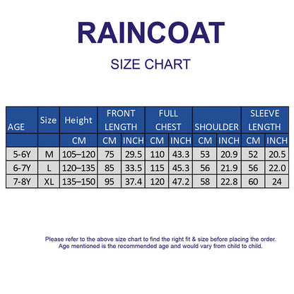 Green Pocket Patch long Length Raincoat for Kids & Teens