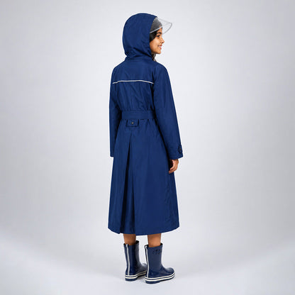 Navy Blue Trench Coat Style Raincoat for Kids & Teens