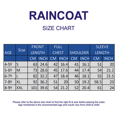 Navy Blue Unicorn Print Knee-Length Raincoat for Kids