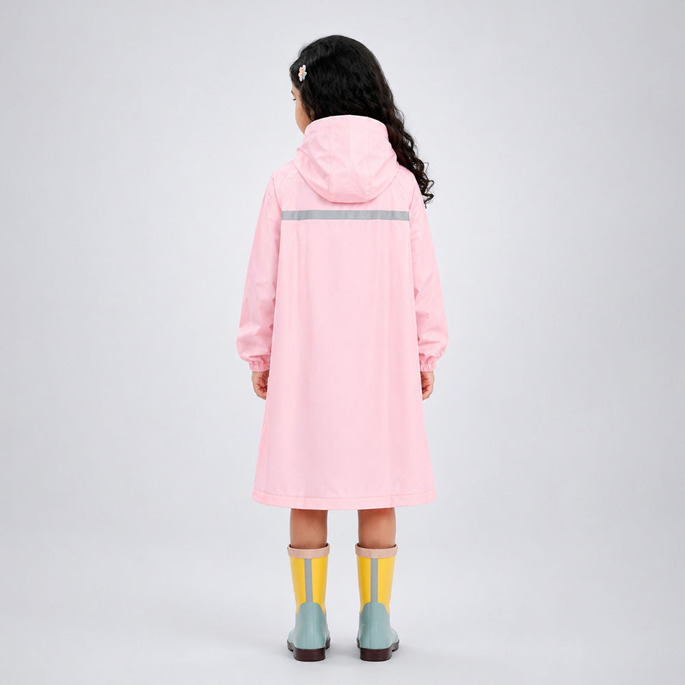 Pink Giraffe Knee Length Raincoat for Kids