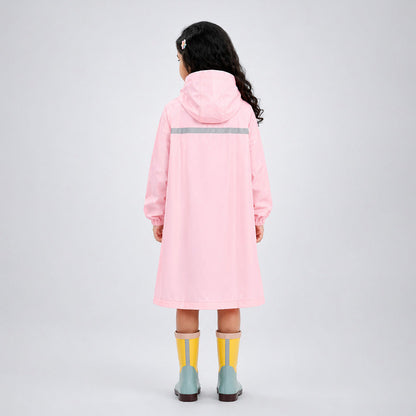 Pink Giraffe Knee Length Raincoat for Kids