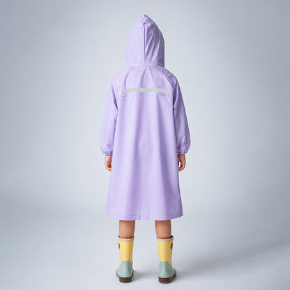 Purple Giraffe Knee Length Raincoat for Kids
