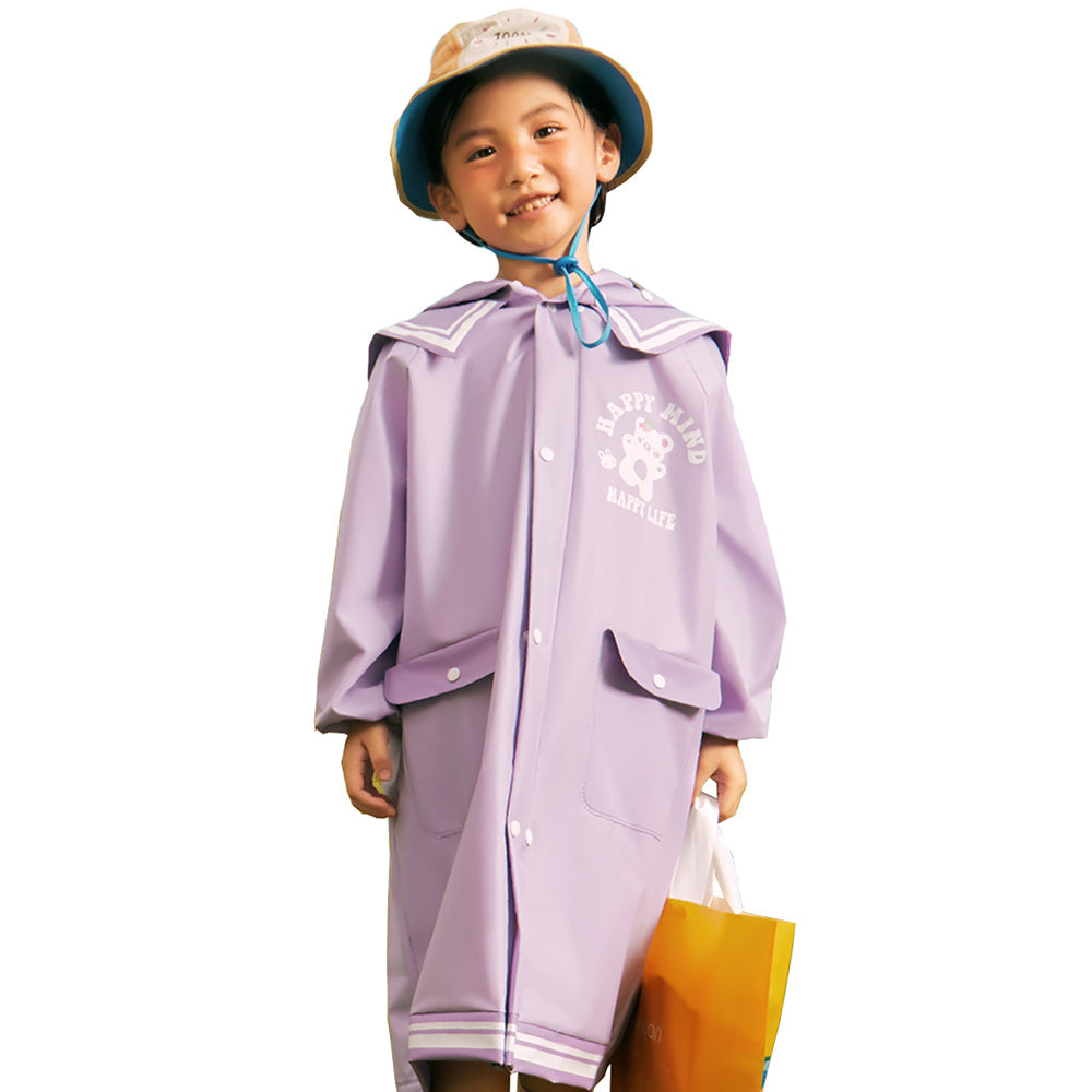 Japanese Style Purple Sailor Collar Raincoat for Kids & Teens - Little Surprise Box