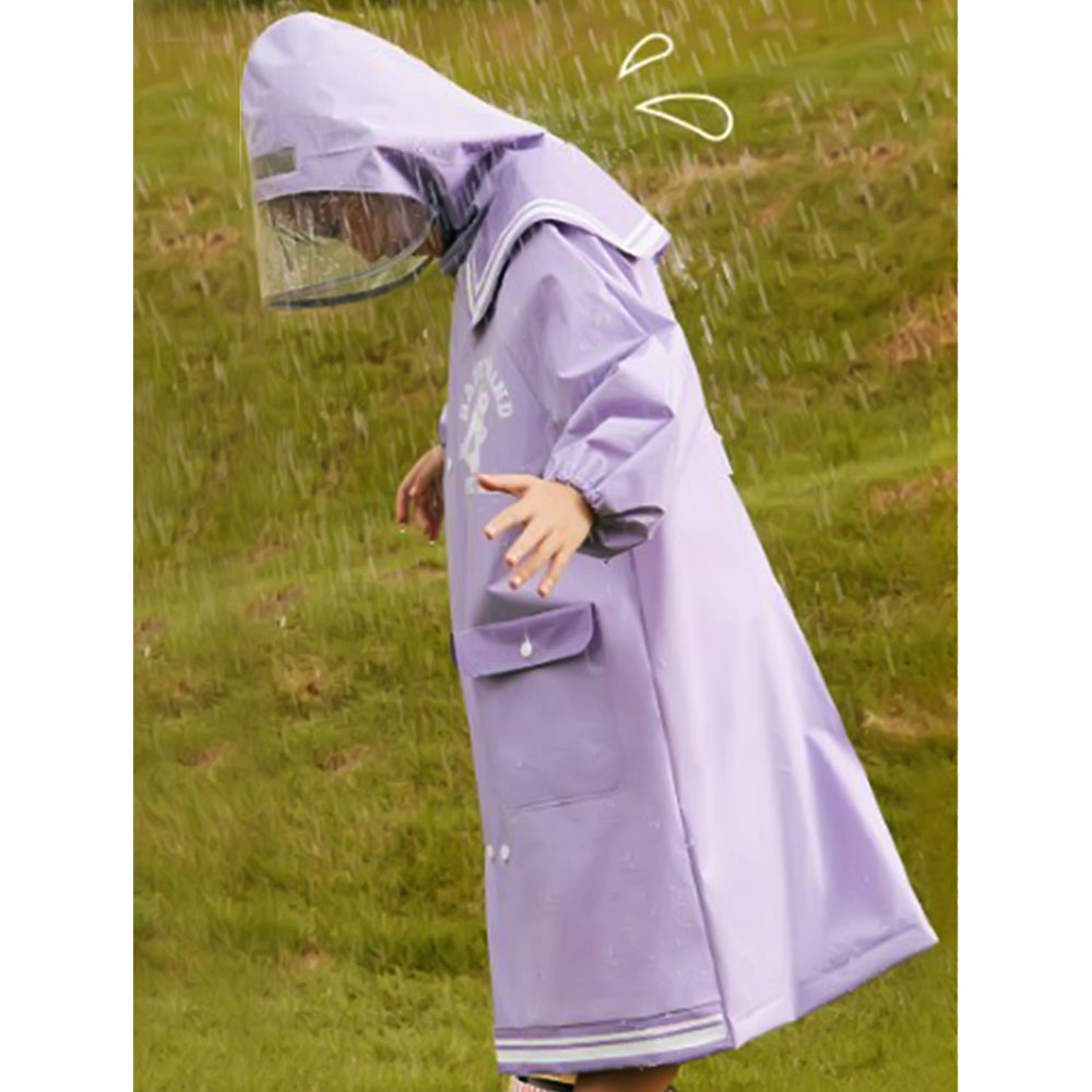 Japanese Style Purple Sailor Collar Raincoat for Kids & Teens - Little Surprise Box