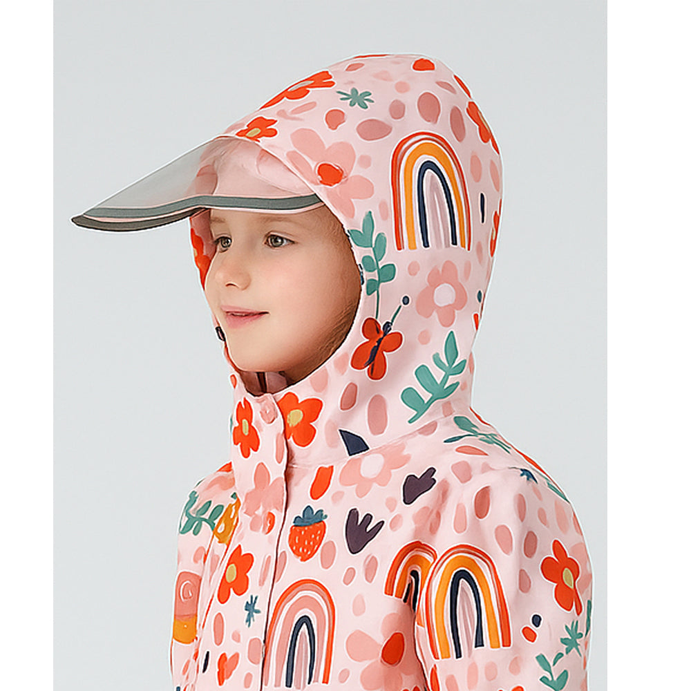 Rainy Garden Theme Knee length Raincoat for Kids - Little Surprise Box