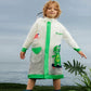 Frog Green Bordered Translucent long style Raincoat for kids - Little Surprise Box
