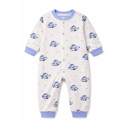 Blue Plane Ride Full-Sleeve Jumpsuit Romper