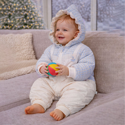 Blue Swan-Themed Winter Full-Sleeve Jumpsuit Romper