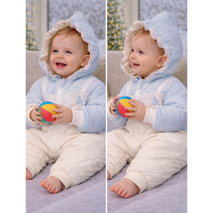 Blue Swan-Themed Winter Full-Sleeve Jumpsuit Romper