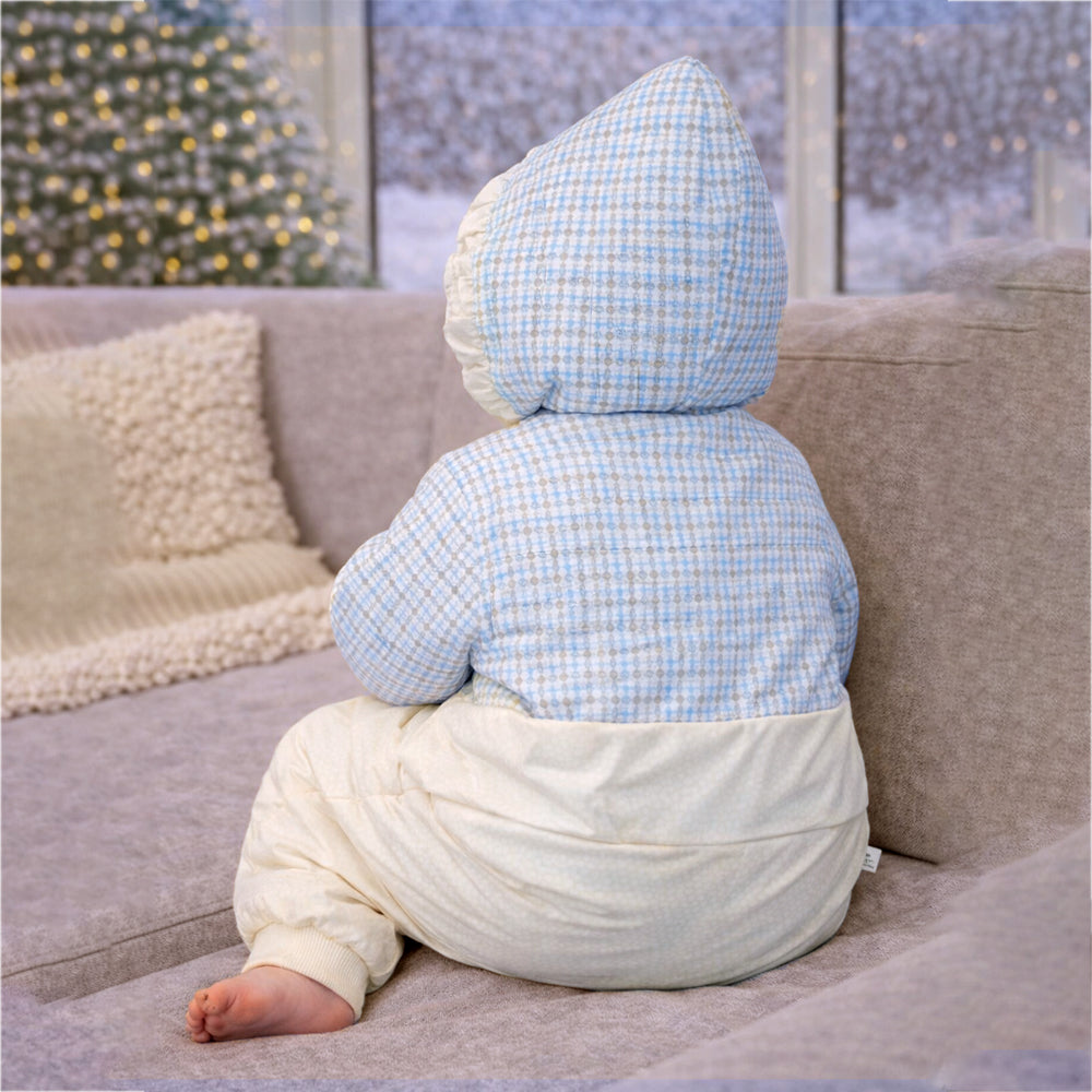 Blue Swan-Themed Winter Full-Sleeve Jumpsuit Romper