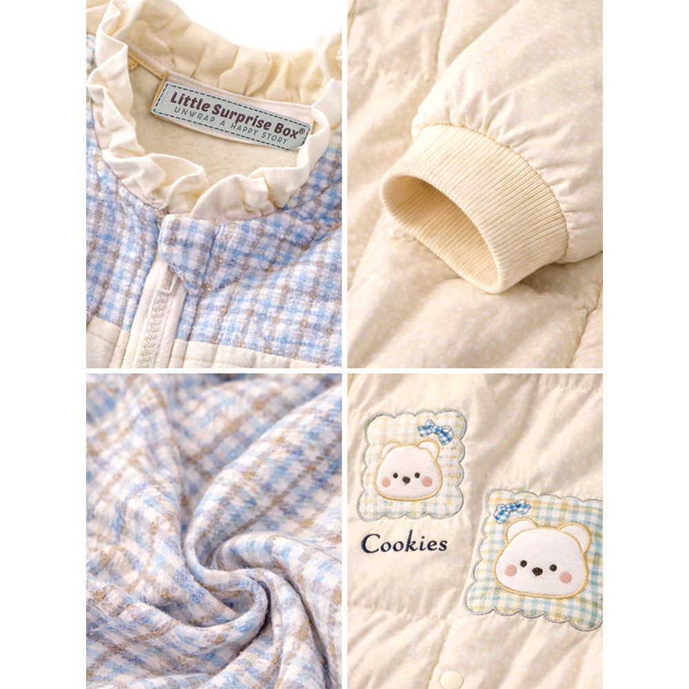 Blue Swan-Themed Winter Full-Sleeve Jumpsuit Romper