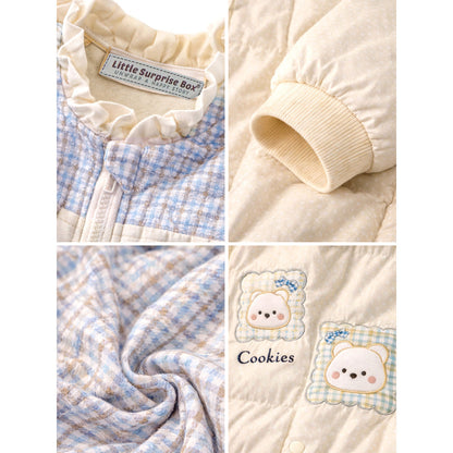 Blue Swan-Themed Winter Full-Sleeve Jumpsuit Romper