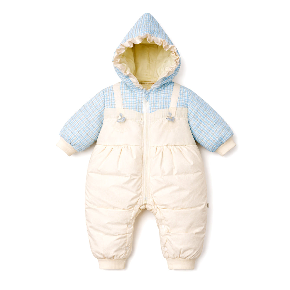 Blue Swan-Themed Winter Full-Sleeve Jumpsuit Romper