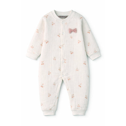 Pink Bow and Cherry, Full-Sleeve Jumpsuit Romper