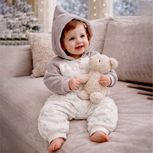 Floral Embroidered Winter Full-Sleeve Jumpsuit Romper