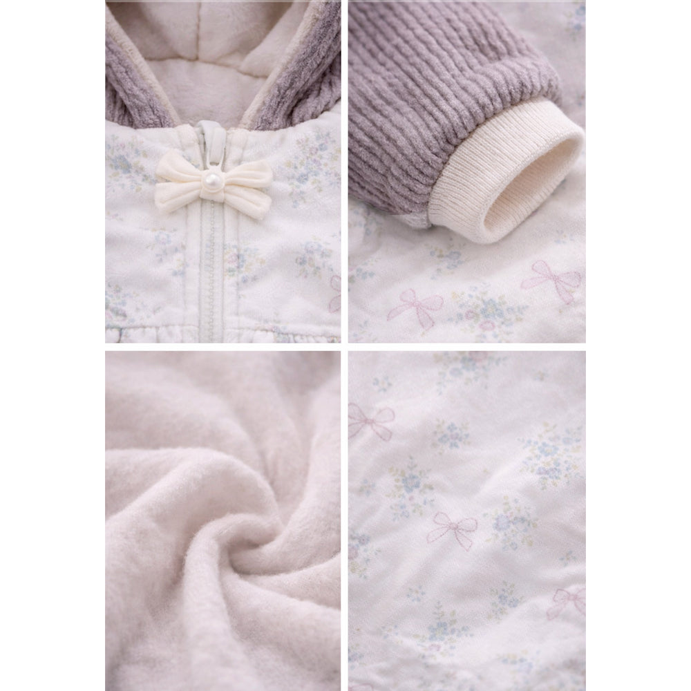 Floral Embroidered Winter Full-Sleeve Jumpsuit Romper