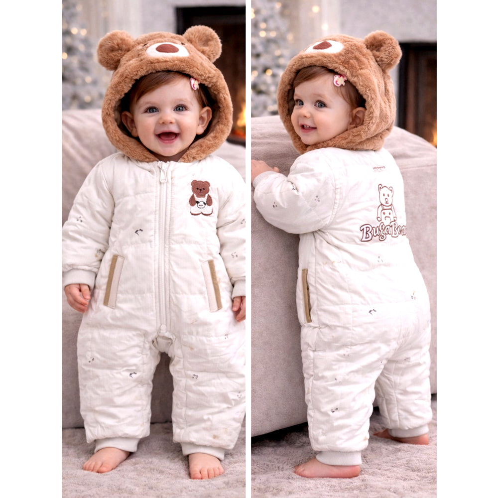 Furry Bear Winter Full-Sleeve Jumpsuit Romper