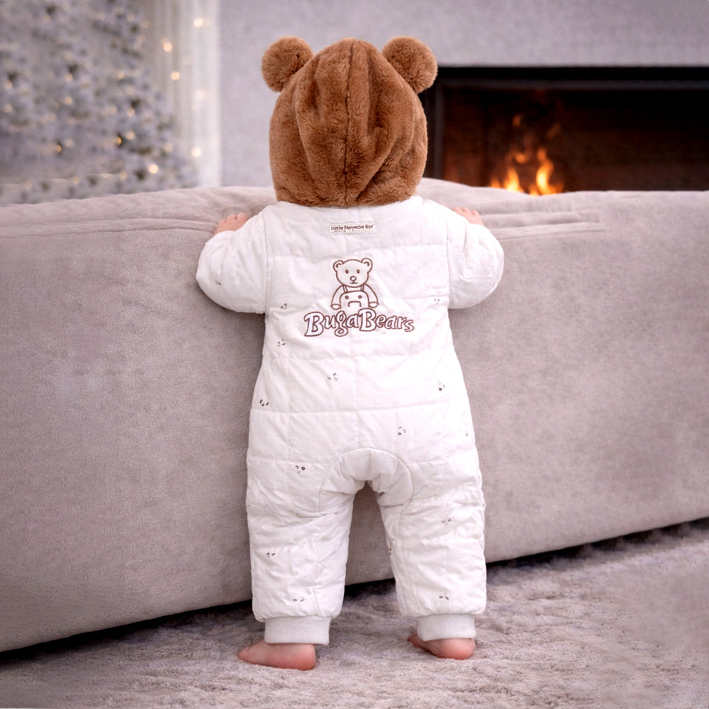 Furry Bear Winter Full-Sleeve Jumpsuit Romper