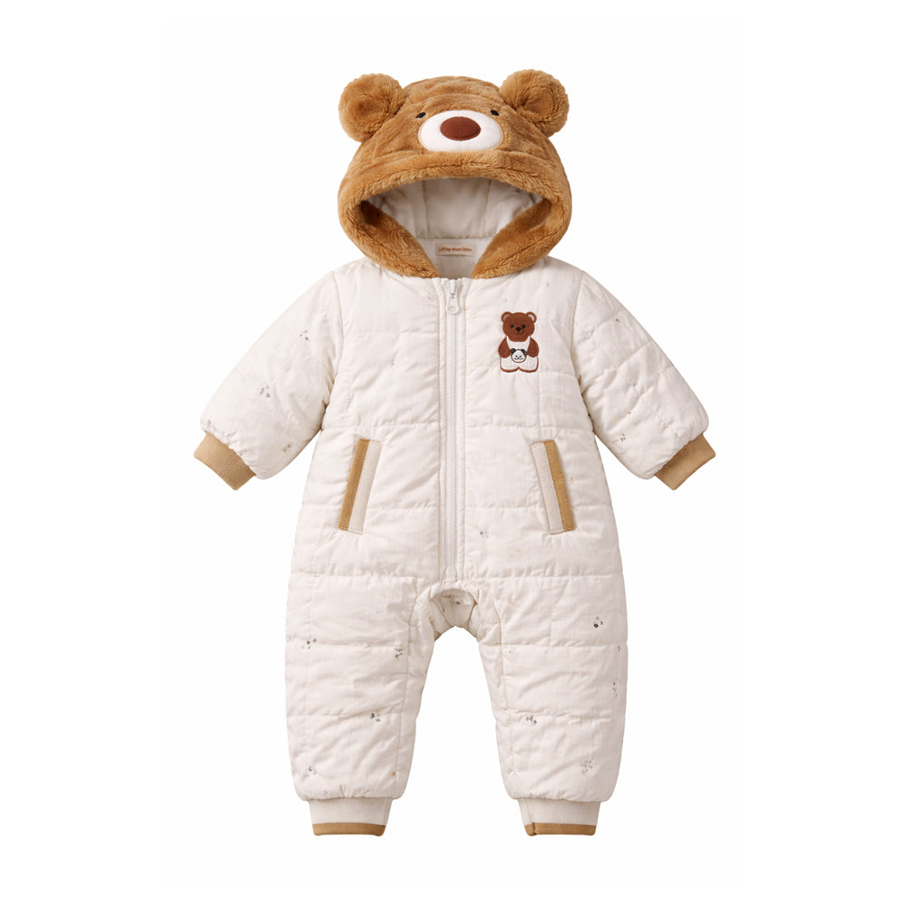Furry Bear Winter Full-Sleeve Jumpsuit Romper