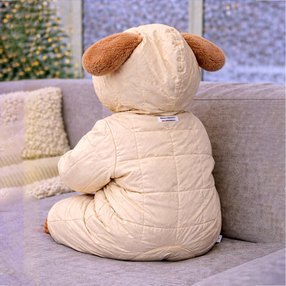Furry Dog Ear Winter Full-Sleeve Jumpsuit Romper