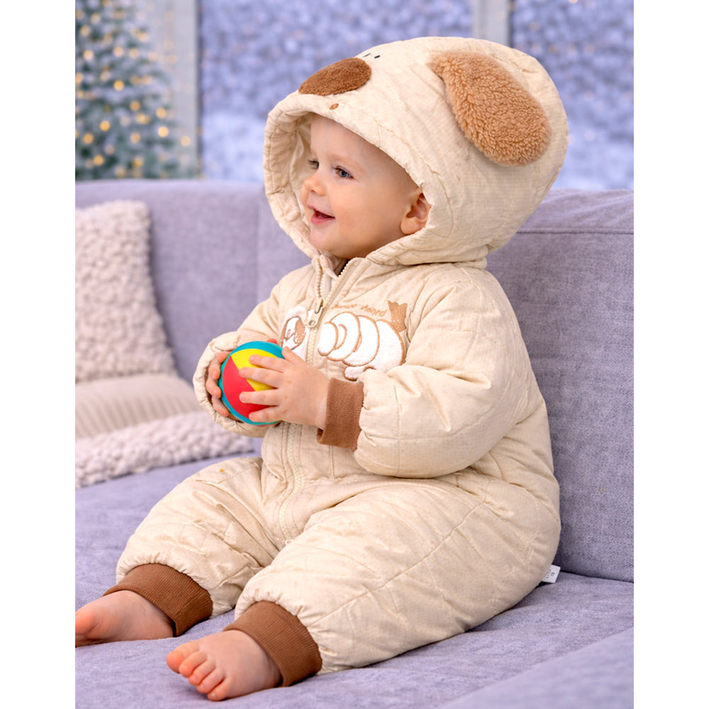 Furry Dog Ear Winter Full-Sleeve Jumpsuit Romper