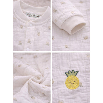 All-Over Pineapple Print Full-Sleeve Jumpsuit Romper