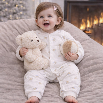 Teddy with Bubble Full-Sleeve Jumpsuit Romper