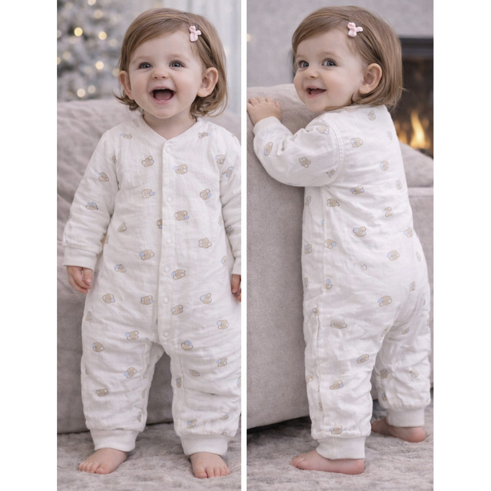 Teddy with Bubble Full-Sleeve Jumpsuit Romper