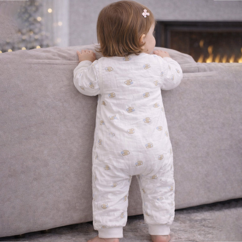 Teddy with Bubble Full-Sleeve Jumpsuit Romper