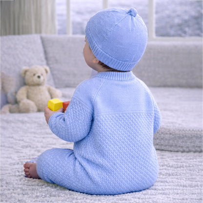 Blue Diamond Teddy Full-Sleeve Jumpsuit Winter Romper with Cap