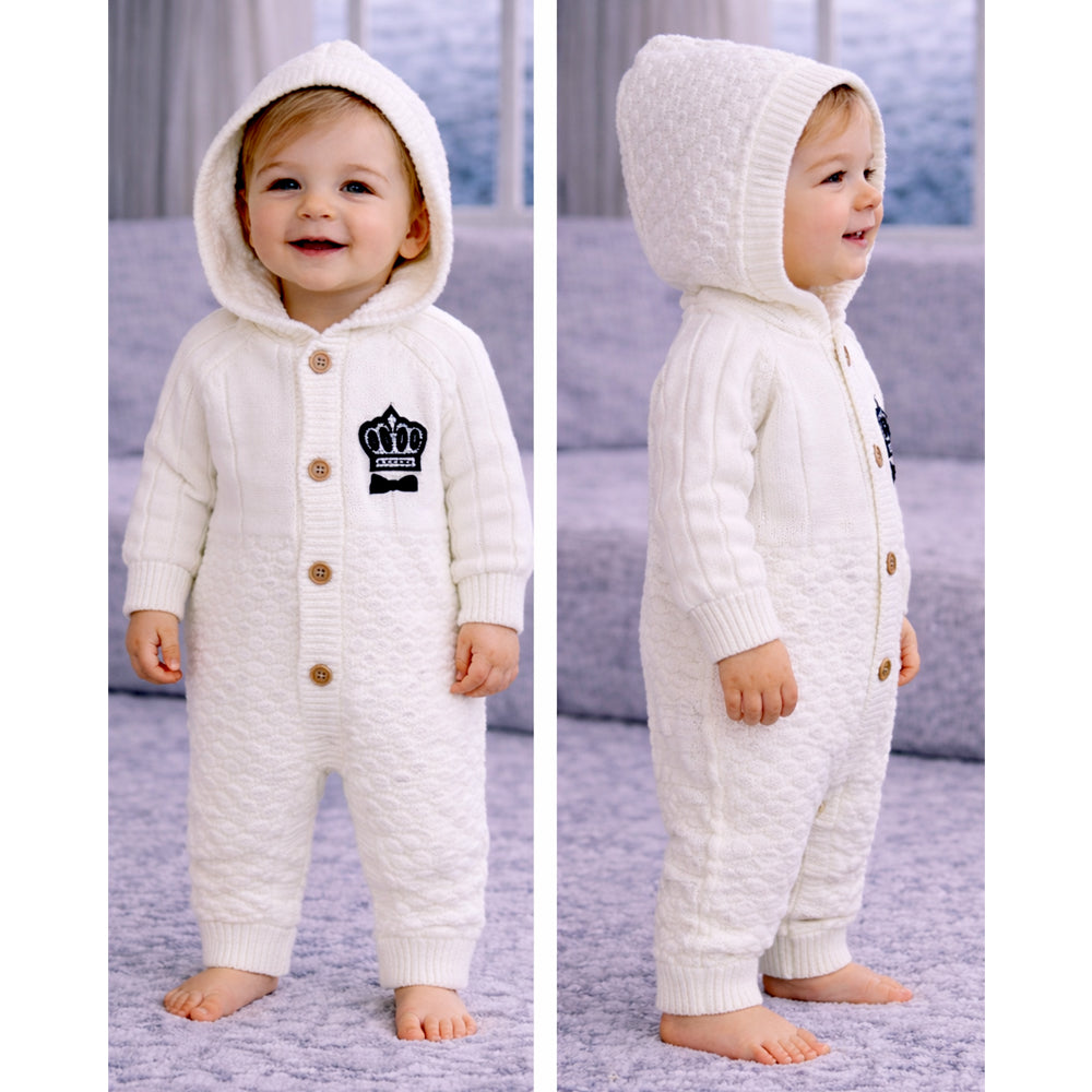 Ivory Crown Full-Sleeve Jumpsuit Winter Romper