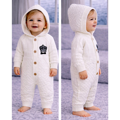 Ivory Crown Full-Sleeve Jumpsuit Winter Romper