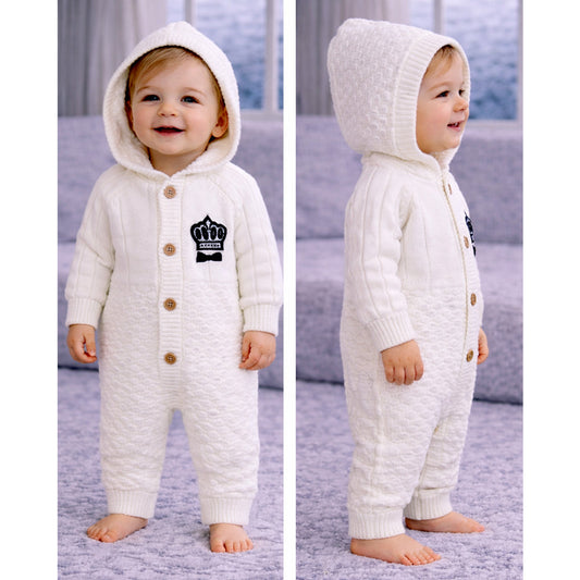 Ivory Crown Full-Sleeve Jumpsuit Winter Romper