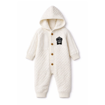 Ivory Crown Full-Sleeve Jumpsuit Winter Romper