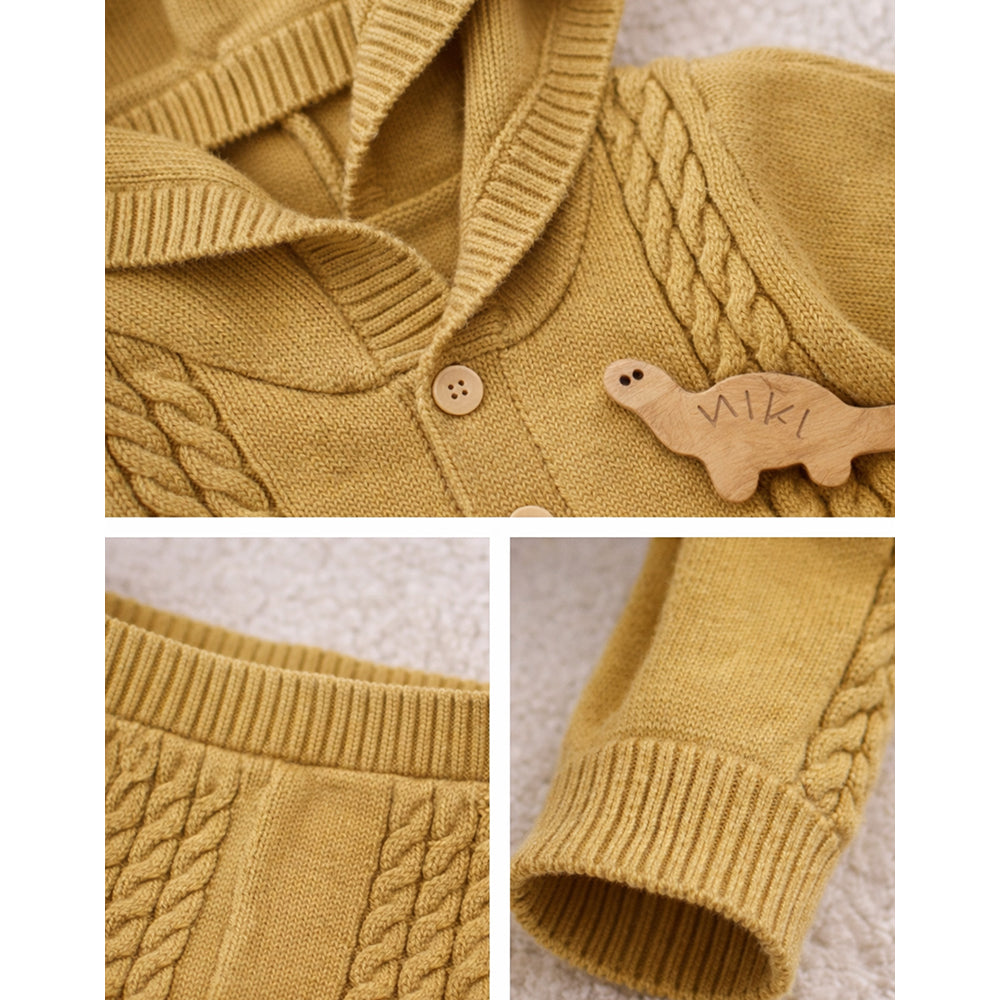 Olive Dino Full-Sleeve Jumpsuit Winter Romper