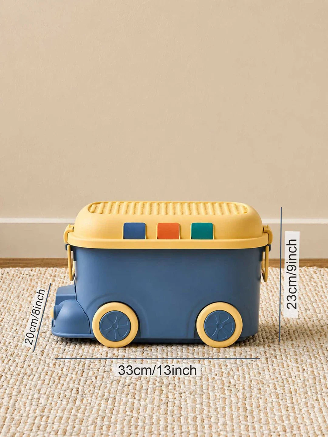 Blue Toy Bus Kids Storage Box