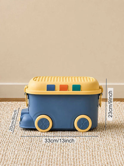 Blue Toy Bus Kids Storage Box