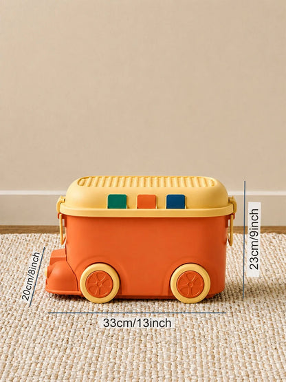 Orange Toy Bus Kids Storage Box