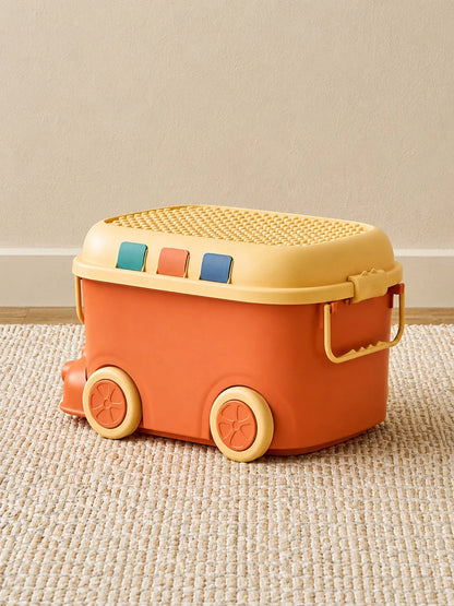 Orange Toy Bus Kids Storage Box