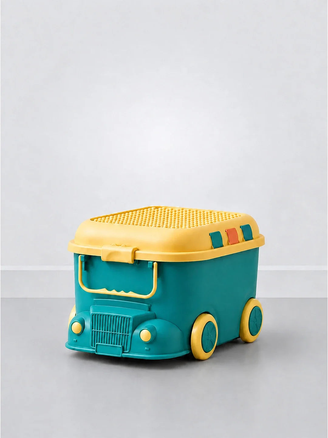 Teal Toy Bus Kids Storage Box