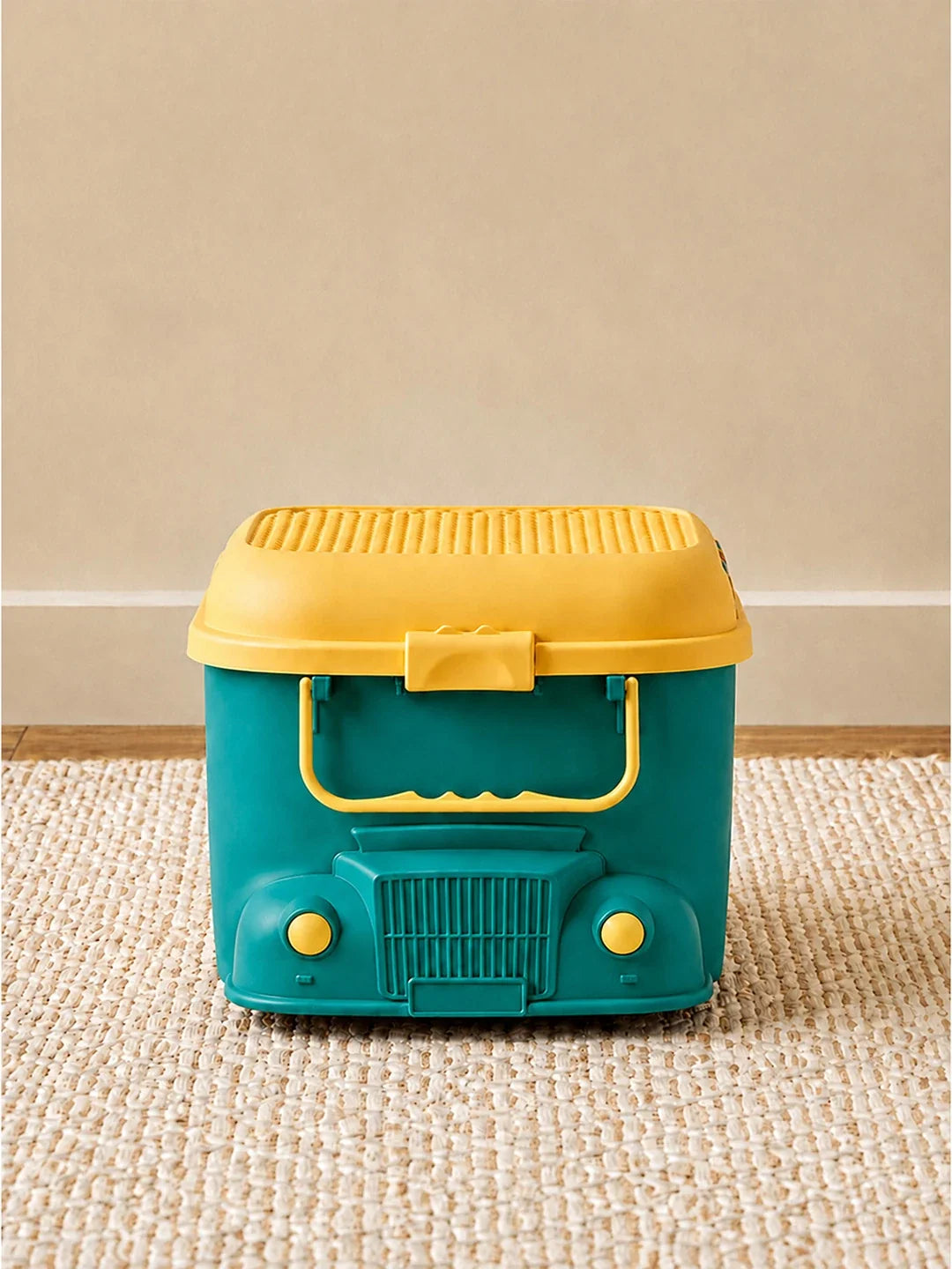 Teal Toy Bus Kids Storage Box