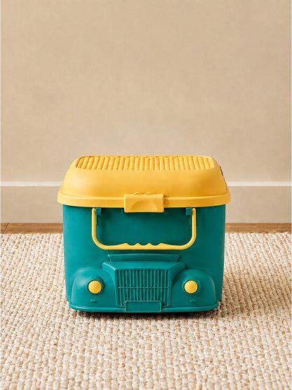 Teal Toy Bus Kids Storage Box